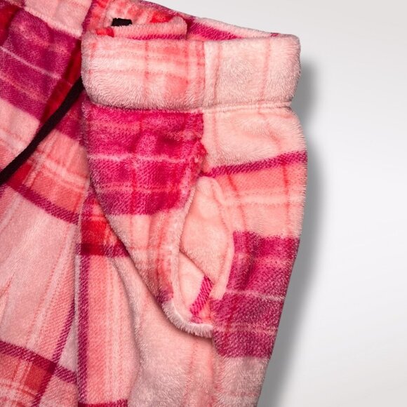 Joyspun Fleece PJ Pants Pink Plaid Joggers Loungewear Size Large - Picture 5 of 8